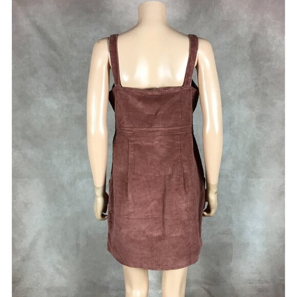 COMMON STITCH Rustic Brown Corduroy Mini Dress NEW LARGE - Picture 6 of 9